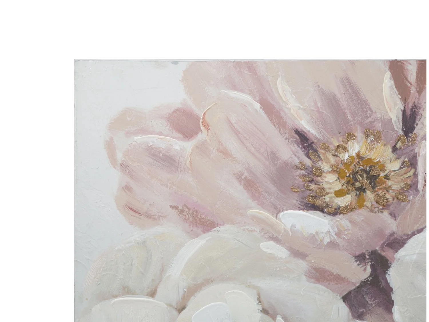 Toile Peinture Déco "Soft Flower" 80x100cm Multicolore