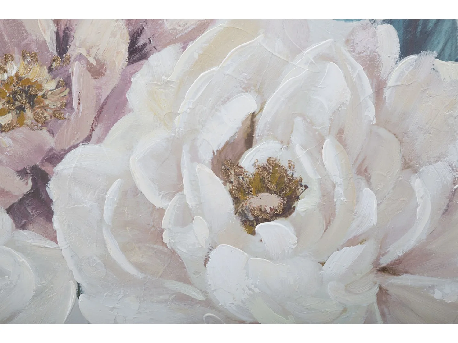 Toile Peinture Déco "Soft Flower" 80x100cm Multicolore