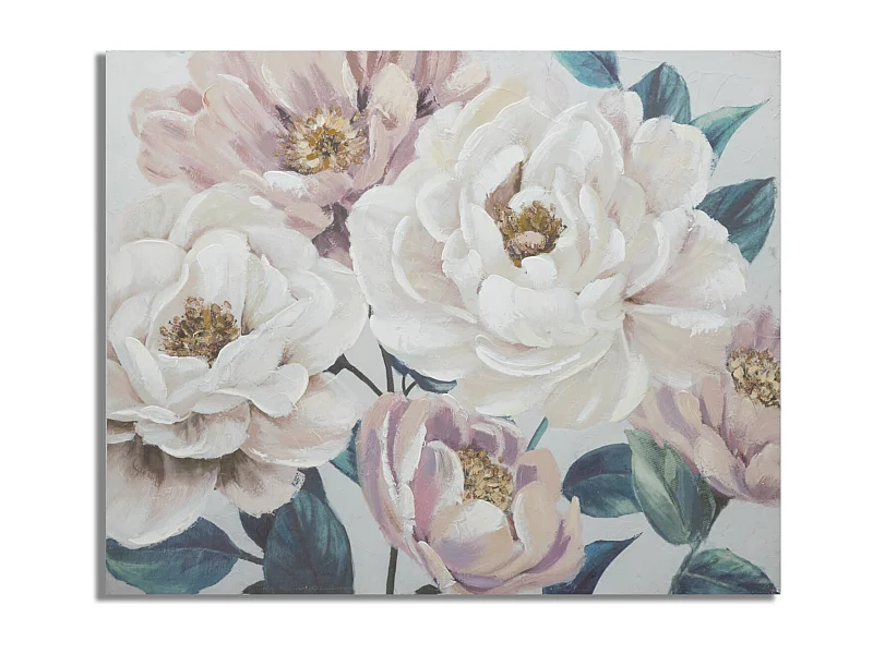 Dipinto su tela multicolore fiori cm 100x3,7x80