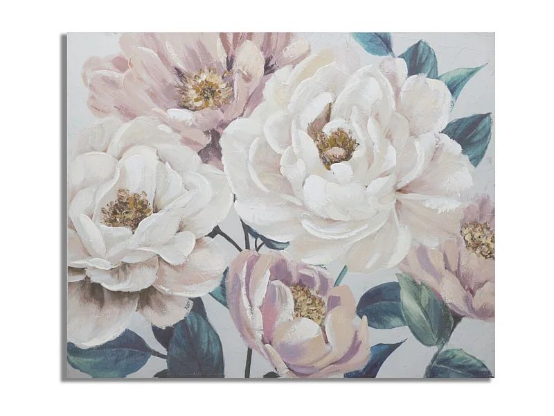 Toile Peinture Déco "Soft Flower" 80x100cm Multicolore