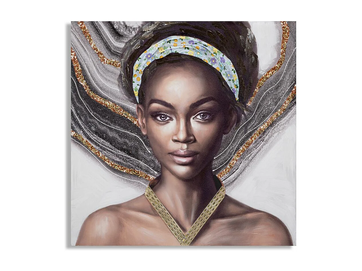 Toile Imprimée Déco "Naomie" 100x100cm Multicolore