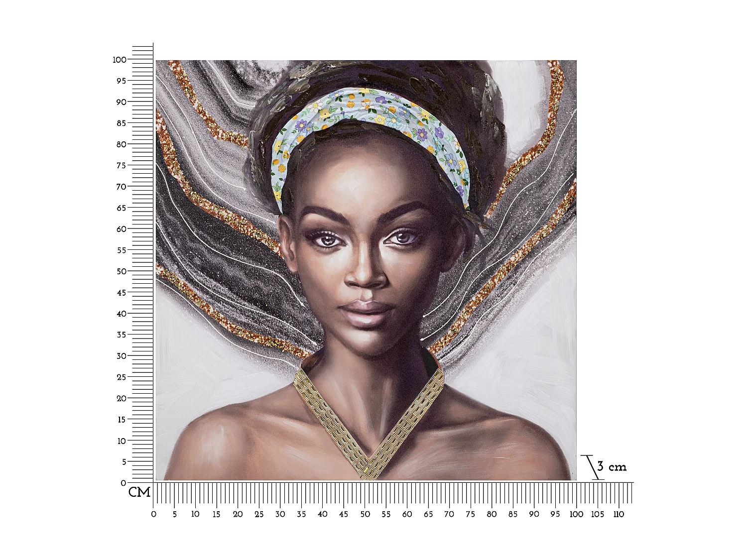 Toile Imprimée Déco "Naomie" 100x100cm Multicolore