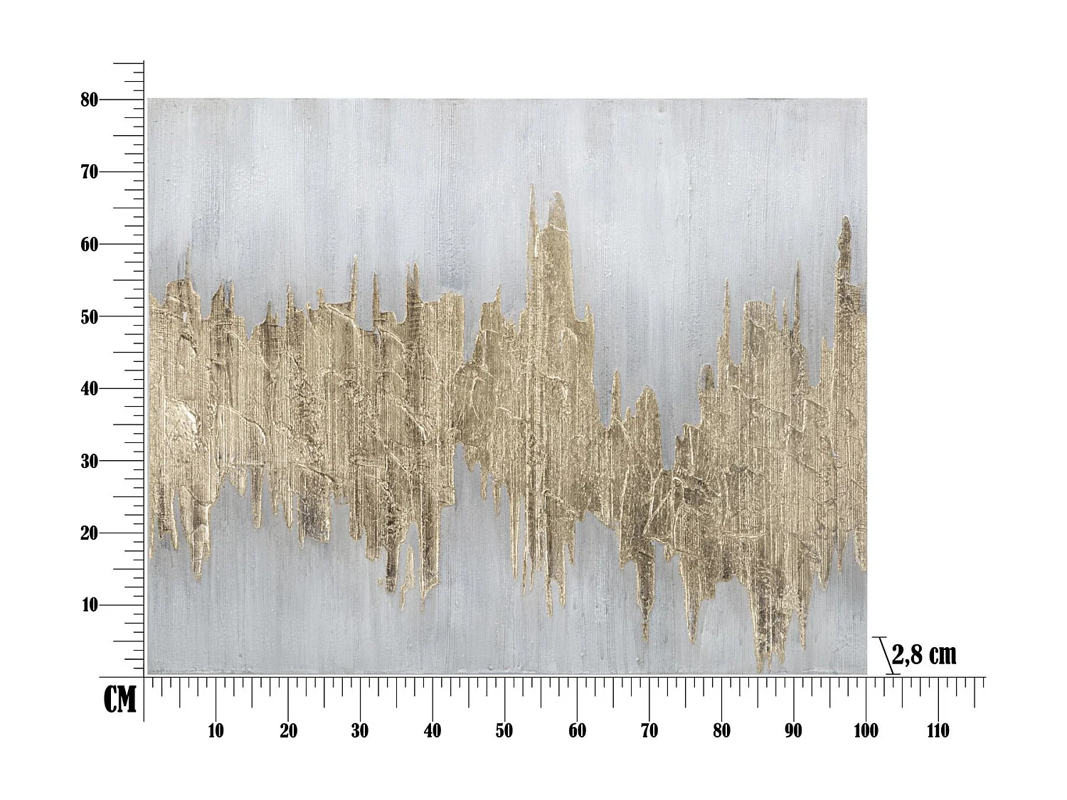 Toile Peinture Déco "Goldage" 80x100cm Multicolore