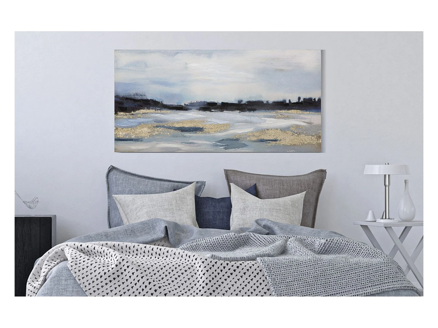 Dipinto su tela multicolore astratto cm 120x2,8x60