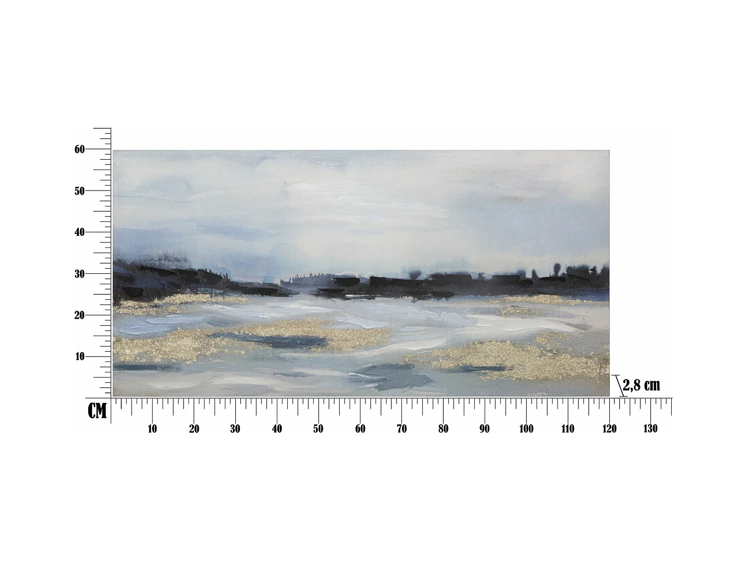 Dipinto su tela multicolore astratto cm 120x2,8x60