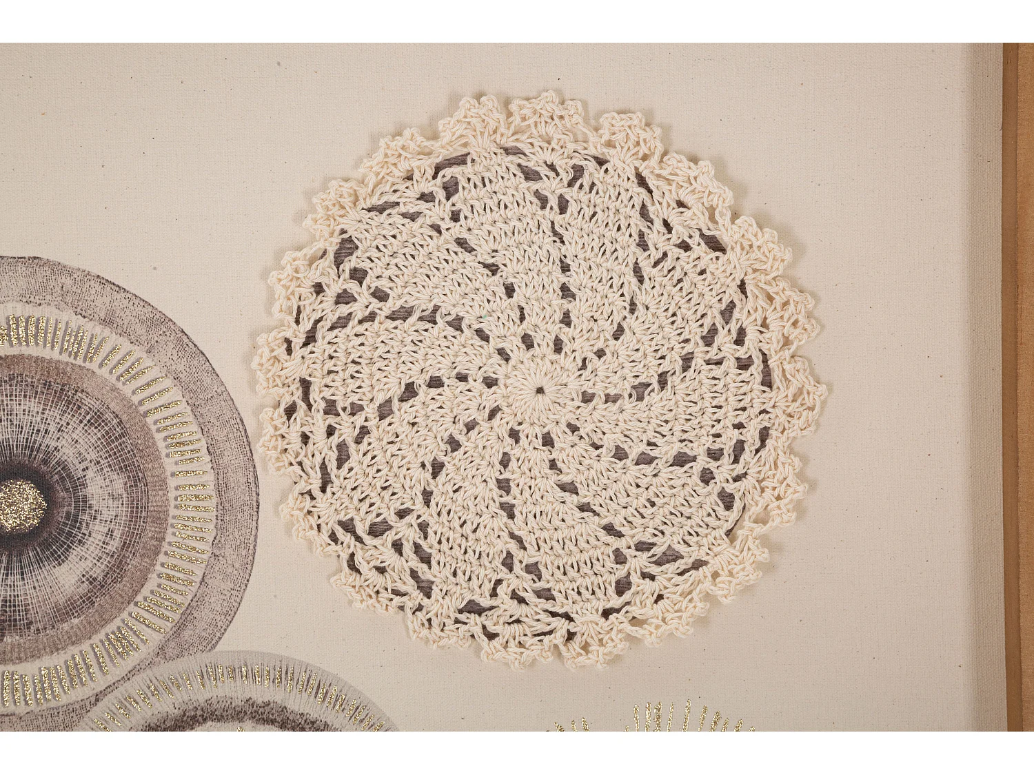 Dipinto su tela con cornice astratto con applicazioni cm 45x3,2x60