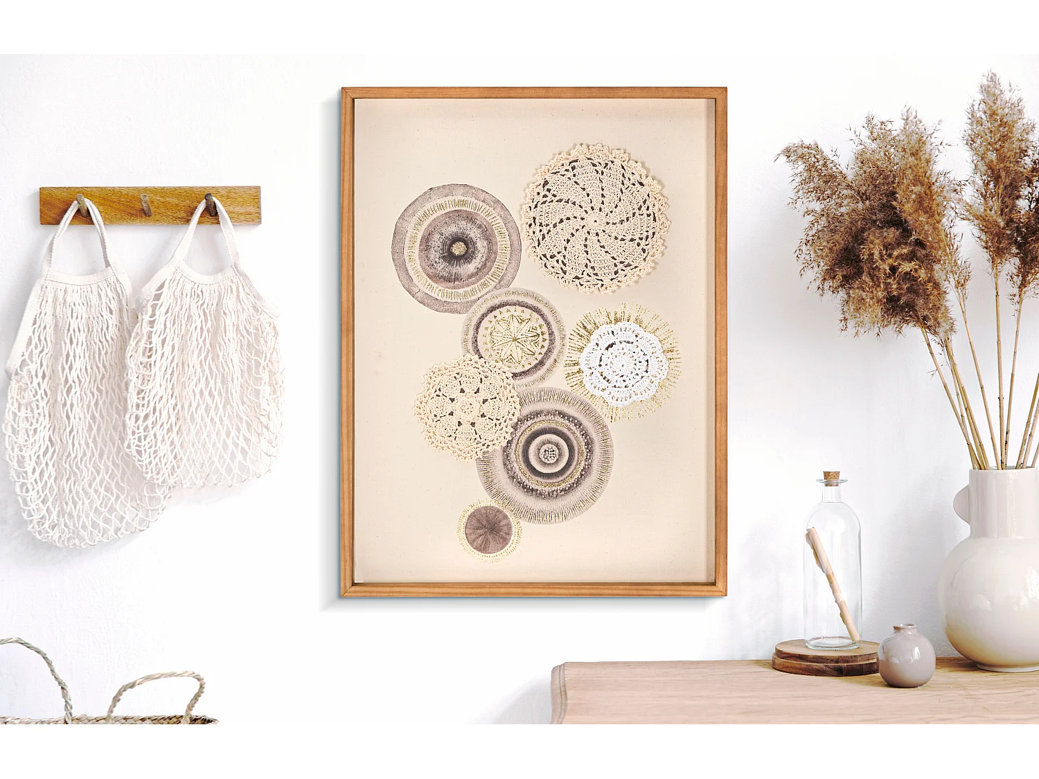 Tableau Imprimé Déco "Circly" 45x60cm Marron