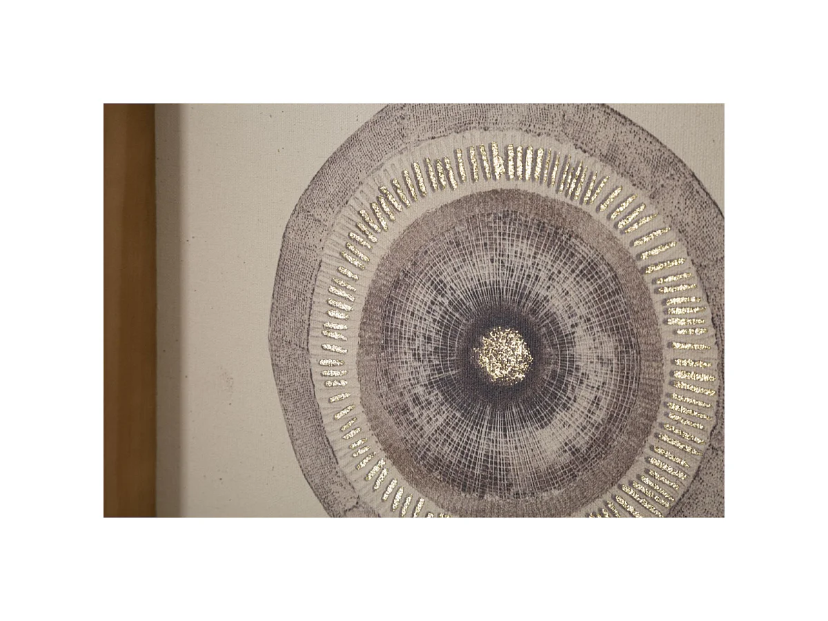 Gemälde auf Leinwand mit Rahmen abstrakt mit Applikationen 45x3,2x60 cm