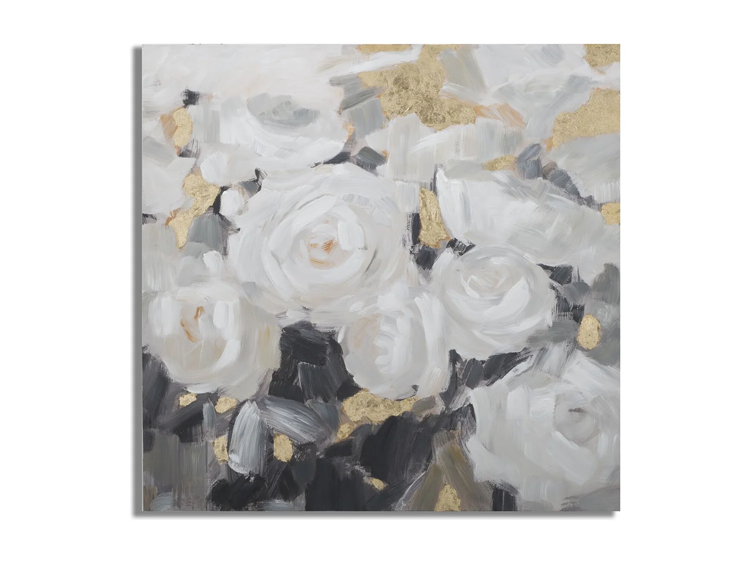 Dipinto su tela multicolore fiori cm 90x3,7x90