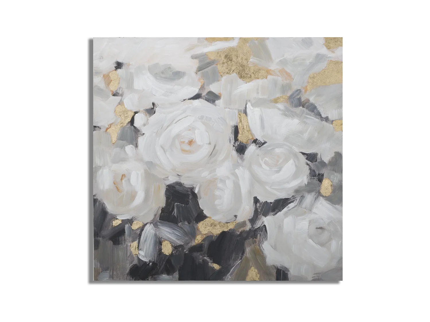 Peinture sur toile multicolore fleurs 90x3,7x90 cm