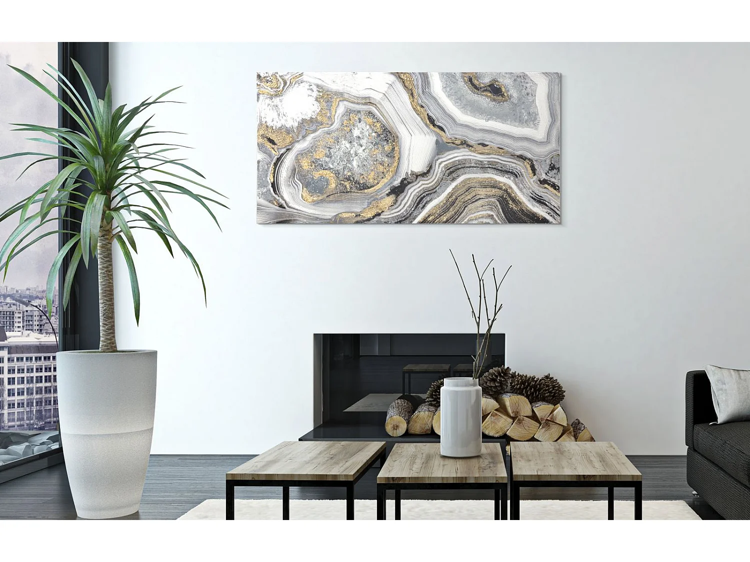 Toile Peinture Déco "Cave" 60x120cm Multicolore