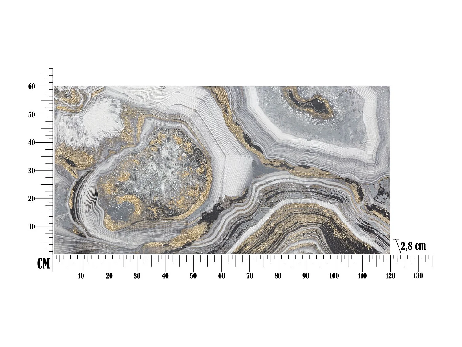 Dipinto su tela multicolore astratto cm 120x2,8x60