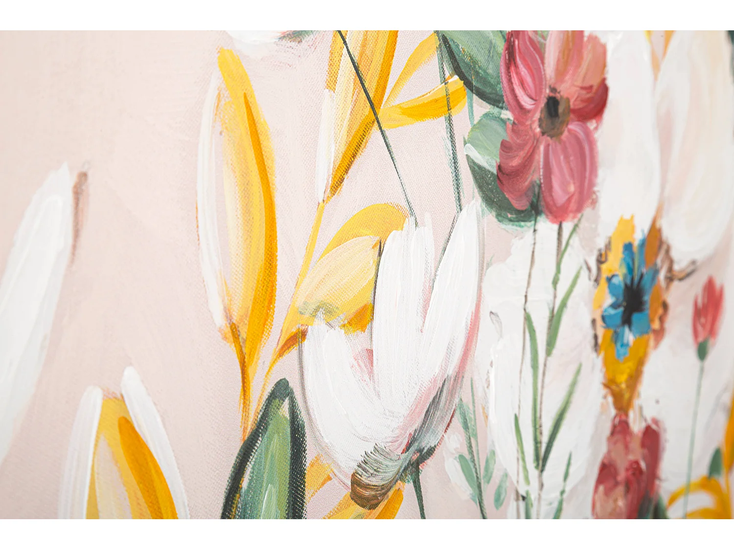 Peinture sur toile multicolore fleurs 120x2,8x60 cm