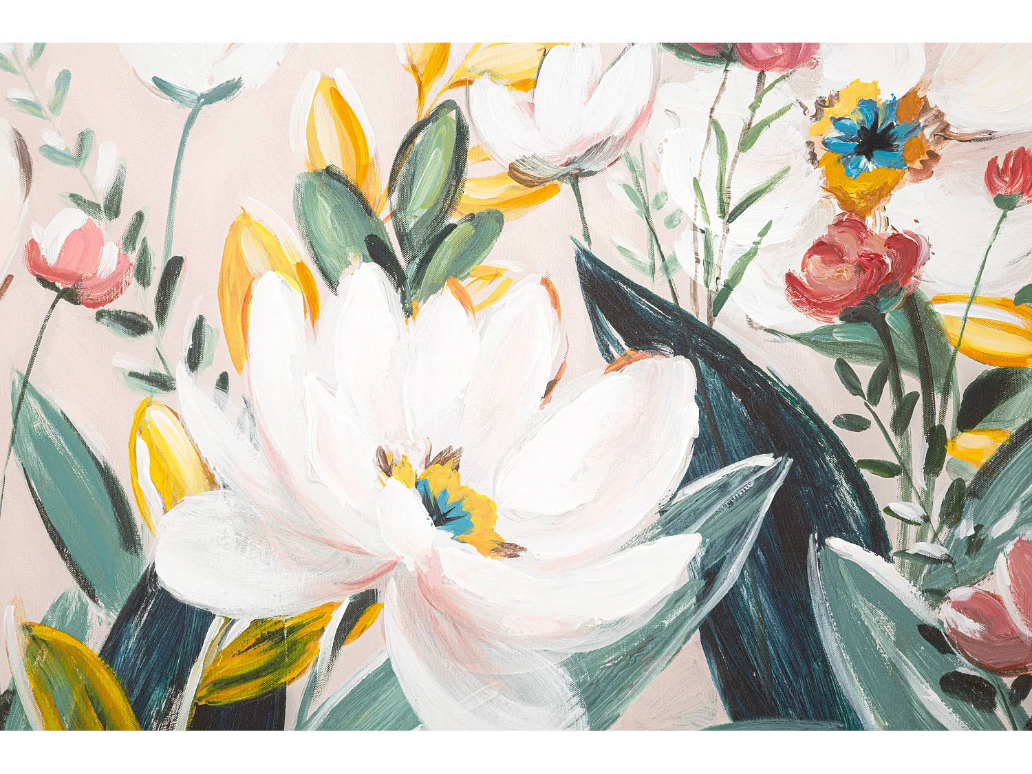 Peinture sur toile multicolore fleurs 120x2,8x60 cm