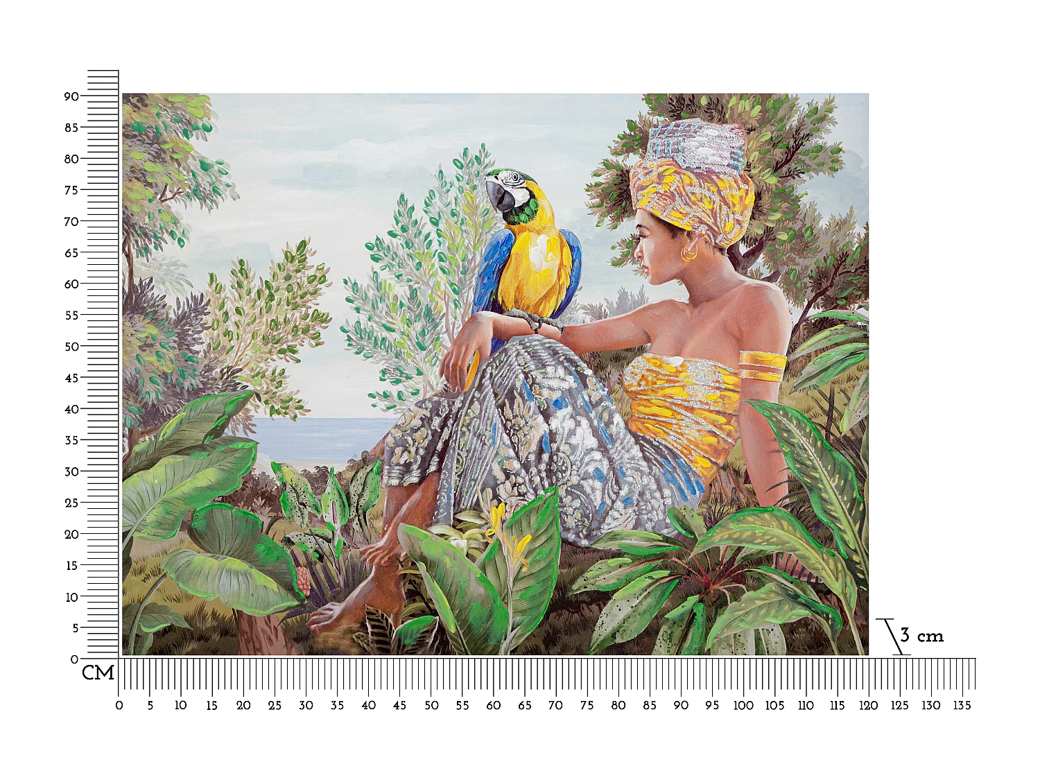 Toile Imprimée Déco "Kenda" 90x120cm Multicolore