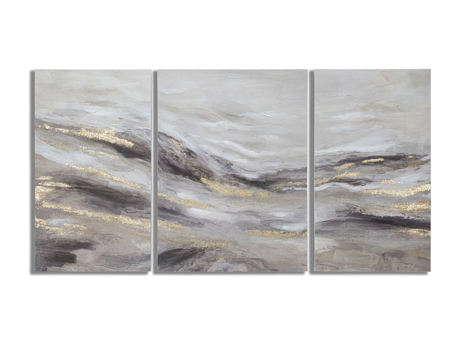 Lot de 3 Toiles Peinture Déco "Monty" 80x150cm Multicolore