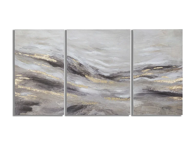 Lot de 3 Toiles Peinture Déco "Monty" 80x150cm Multicolore