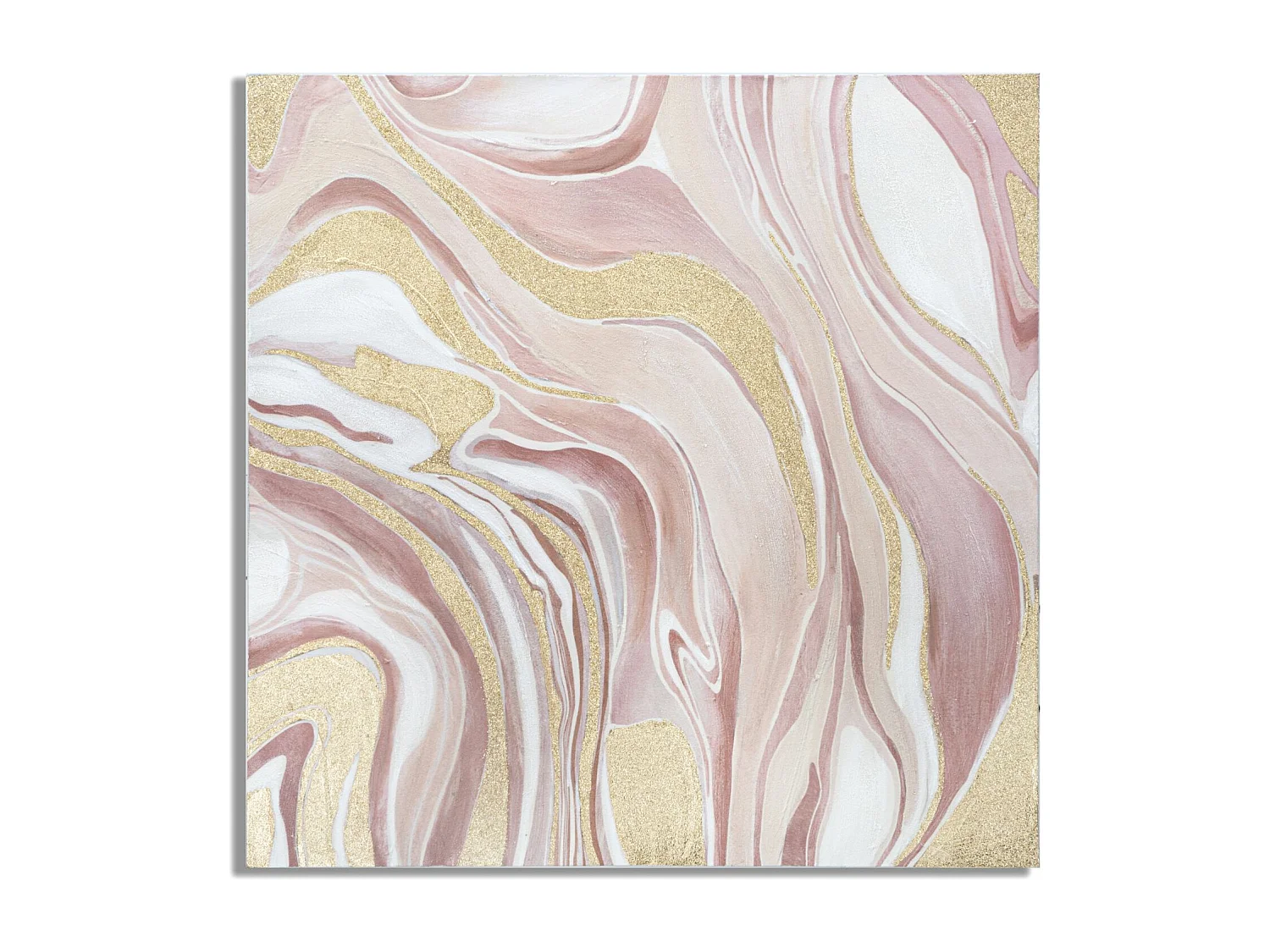 Toile Peinture Déco "Pinkly" 80x80cm Multicolore