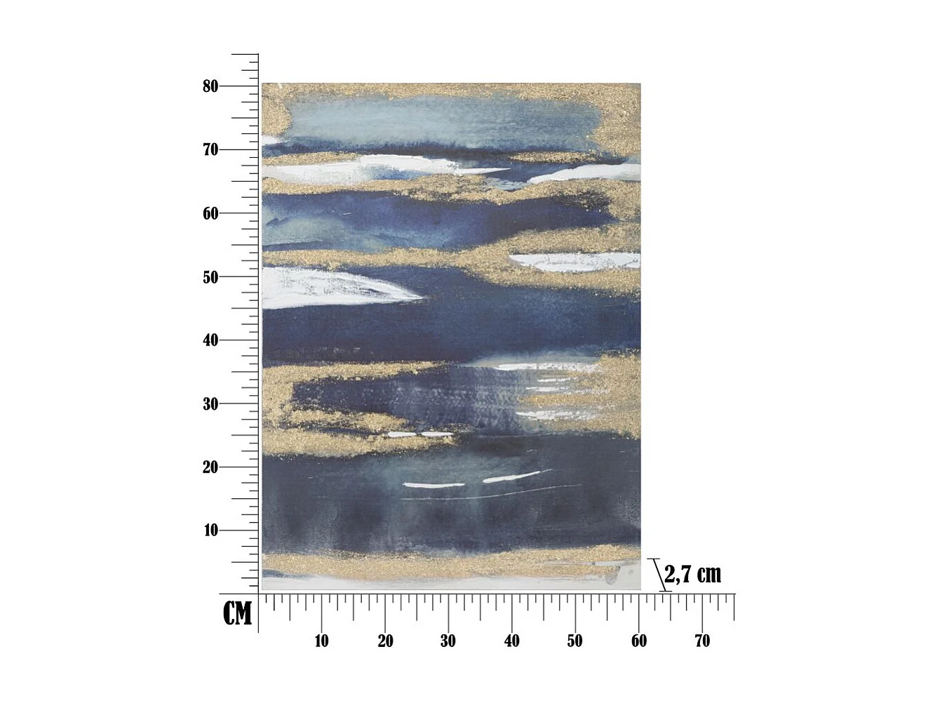 Peinture abstraite multicolore sur toile 60x2,7x80 cm