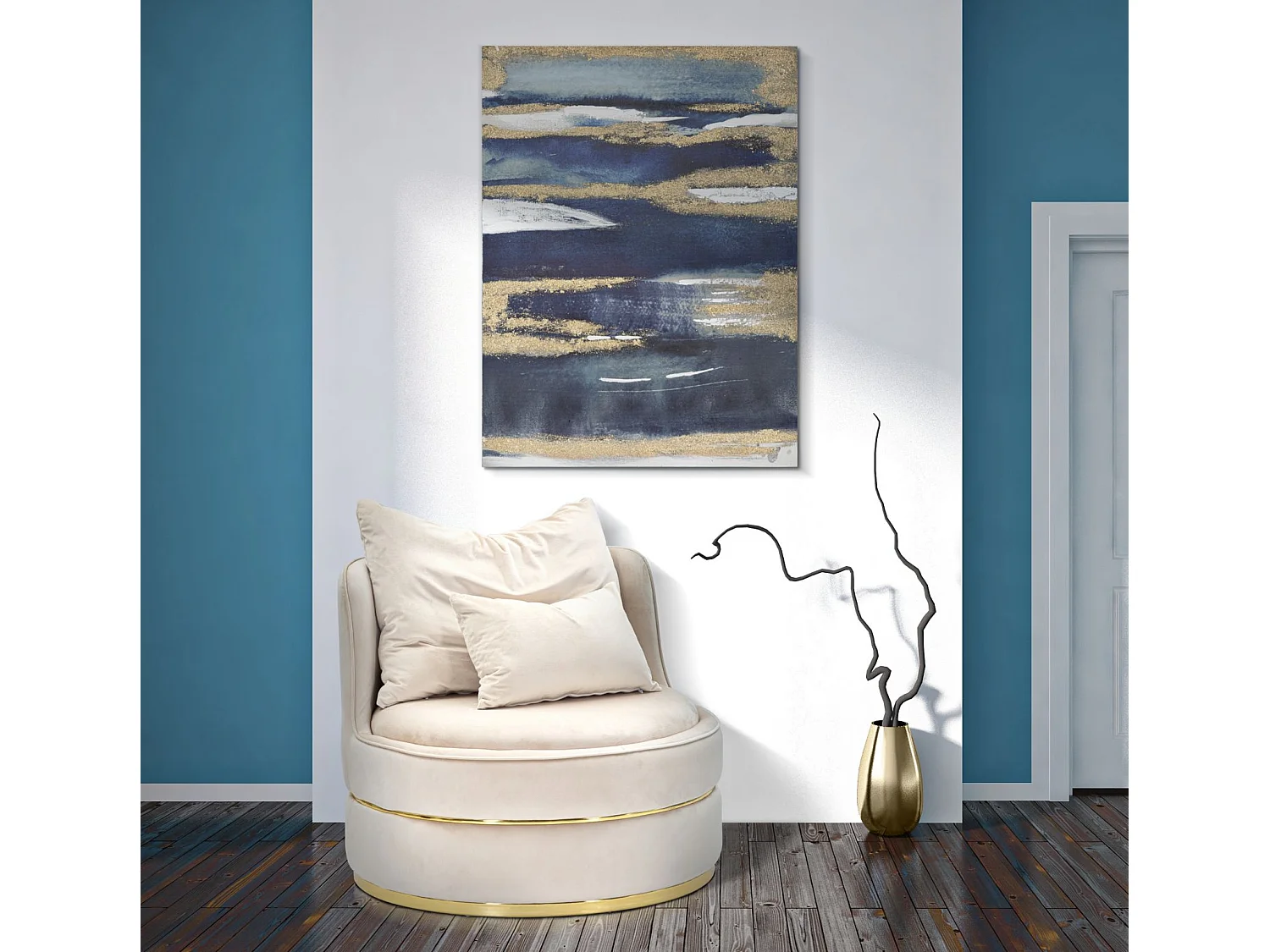 Peinture abstraite multicolore sur toile 60x2,7x80 cm