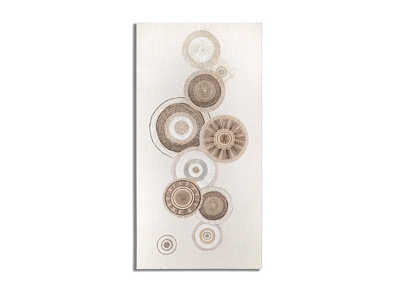 Dipinto su tela astratto multicolore con applicazioni cm 50x3,2x100