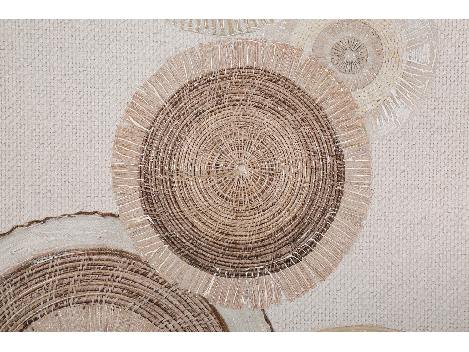 Dipinto su tela astratto multicolore con applicazioni cm 50x3,2x100