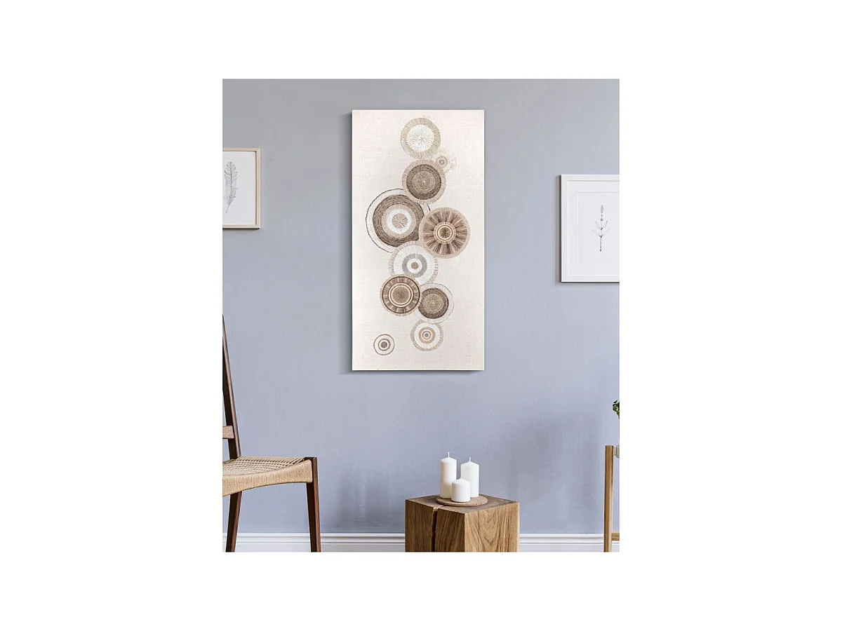 Gemälde auf Leinwand abstrakt mehrfarbig mit Applikationen 50x3,2x100 cm