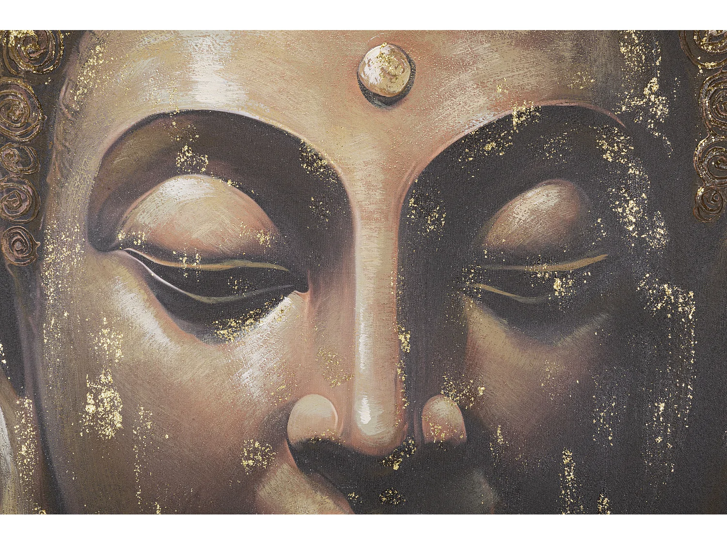 Toile Imprimée Déco "Visage Bouddha" 100x100cm Multicolore