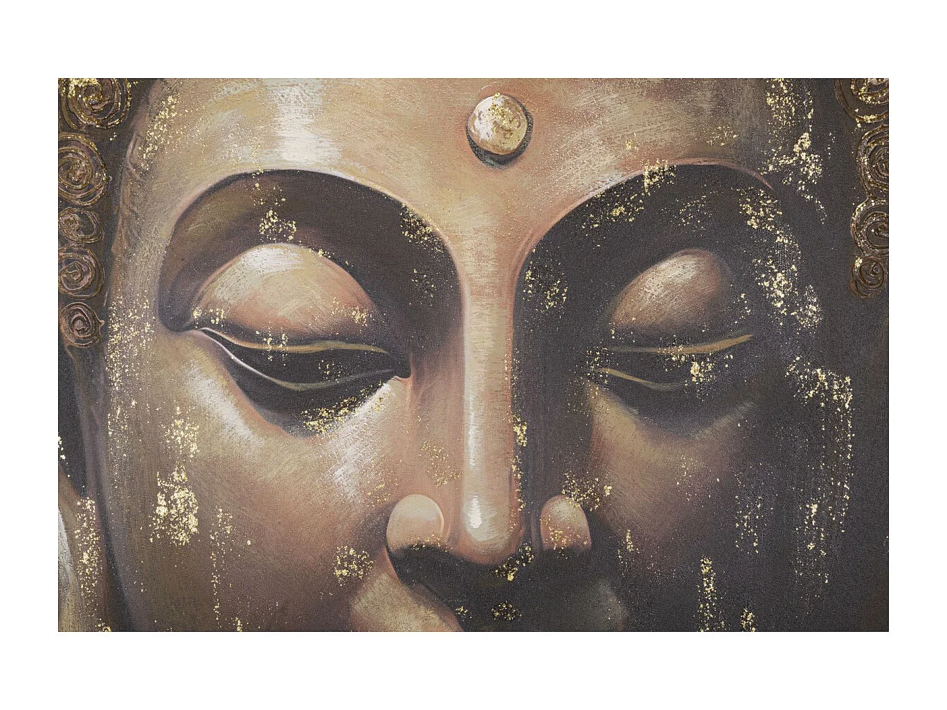 Toile Imprimée Déco "Visage Bouddha" 100x100cm Multicolore