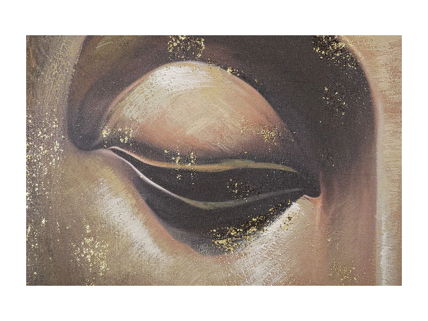 Toile Imprimée Déco "Visage Bouddha" 100x100cm Multicolore