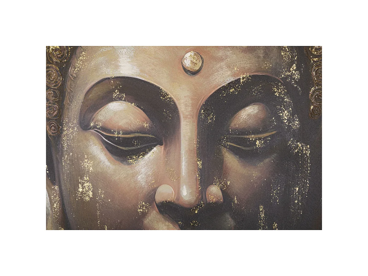 Toile Imprimée Déco "Visage Bouddha" 100x100cm Multicolore