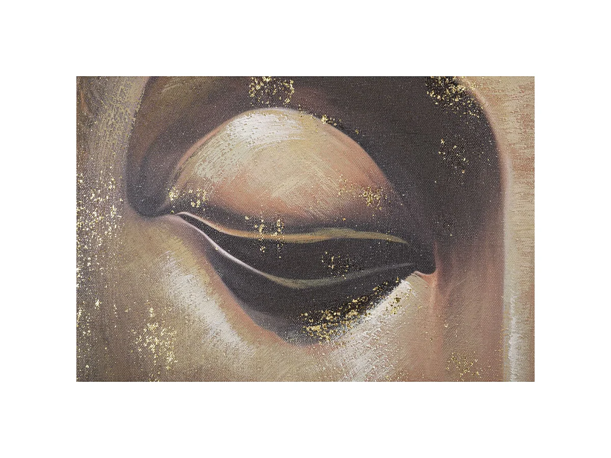 Toile Imprimée Déco "Visage Bouddha" 100x100cm Multicolore