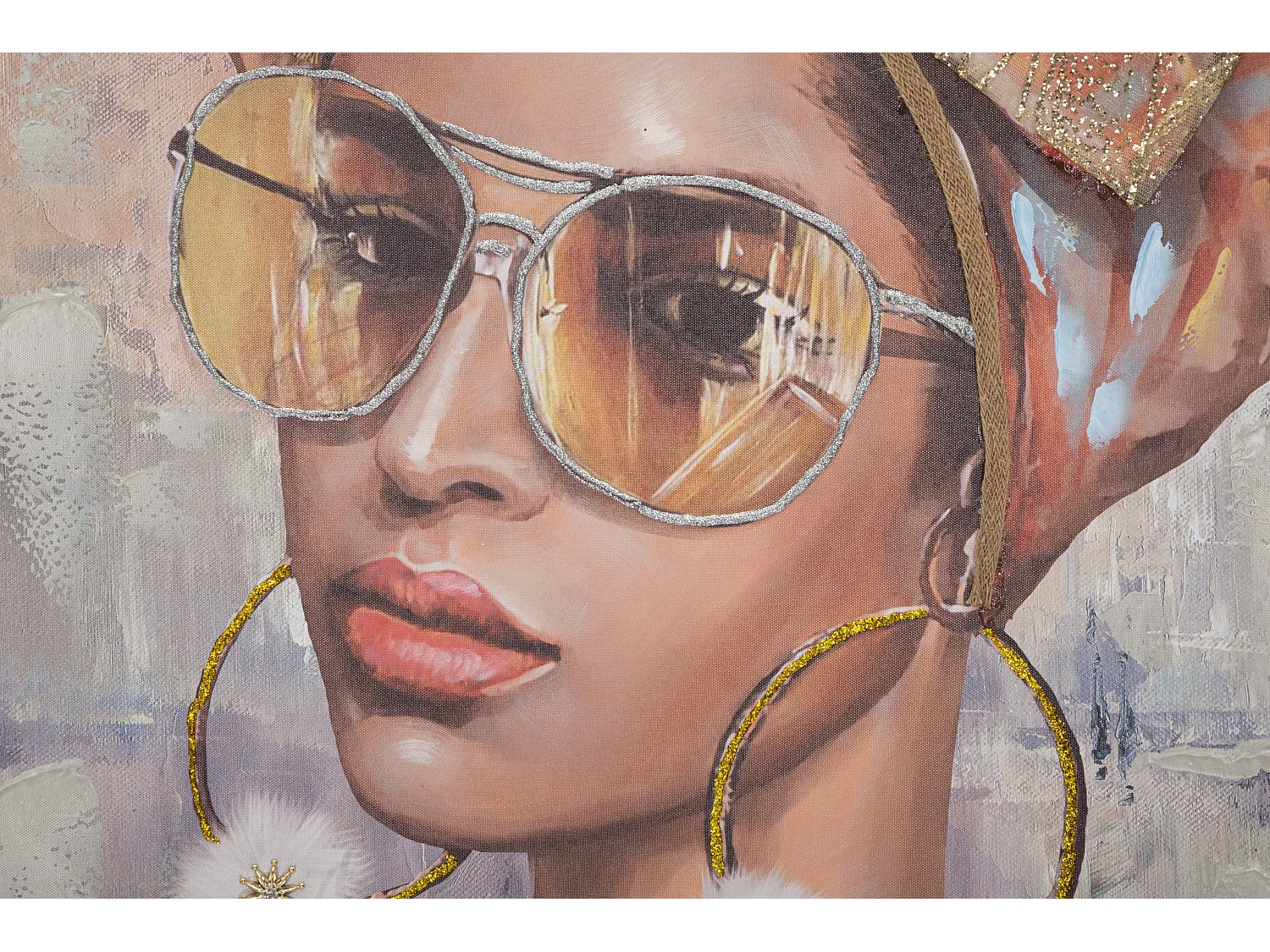 Toile Imprimée Déco "Jennyfer" 70x100cm Multicolore