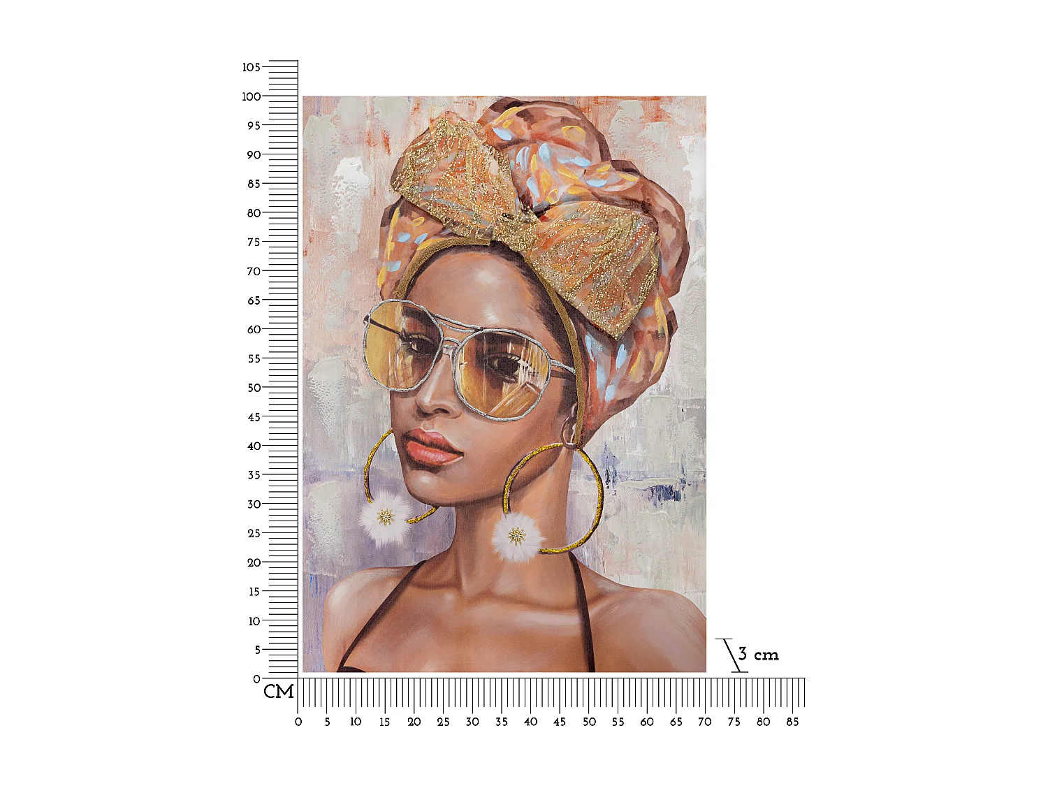 Toile Imprimée Déco "Jennyfer" 70x100cm Multicolore