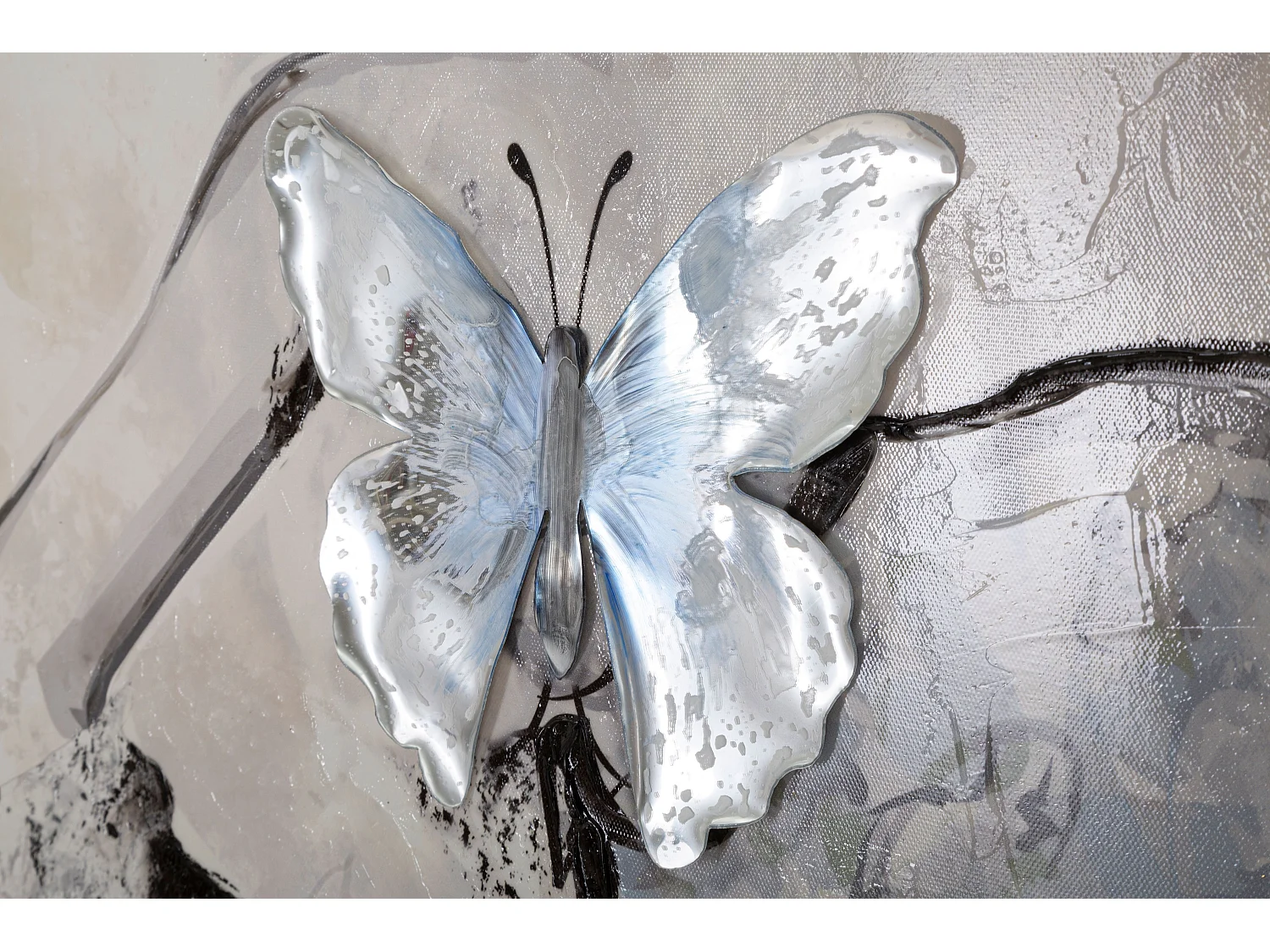 Dipinto su tela donna multicolore con inserti cm 80x2,8x80