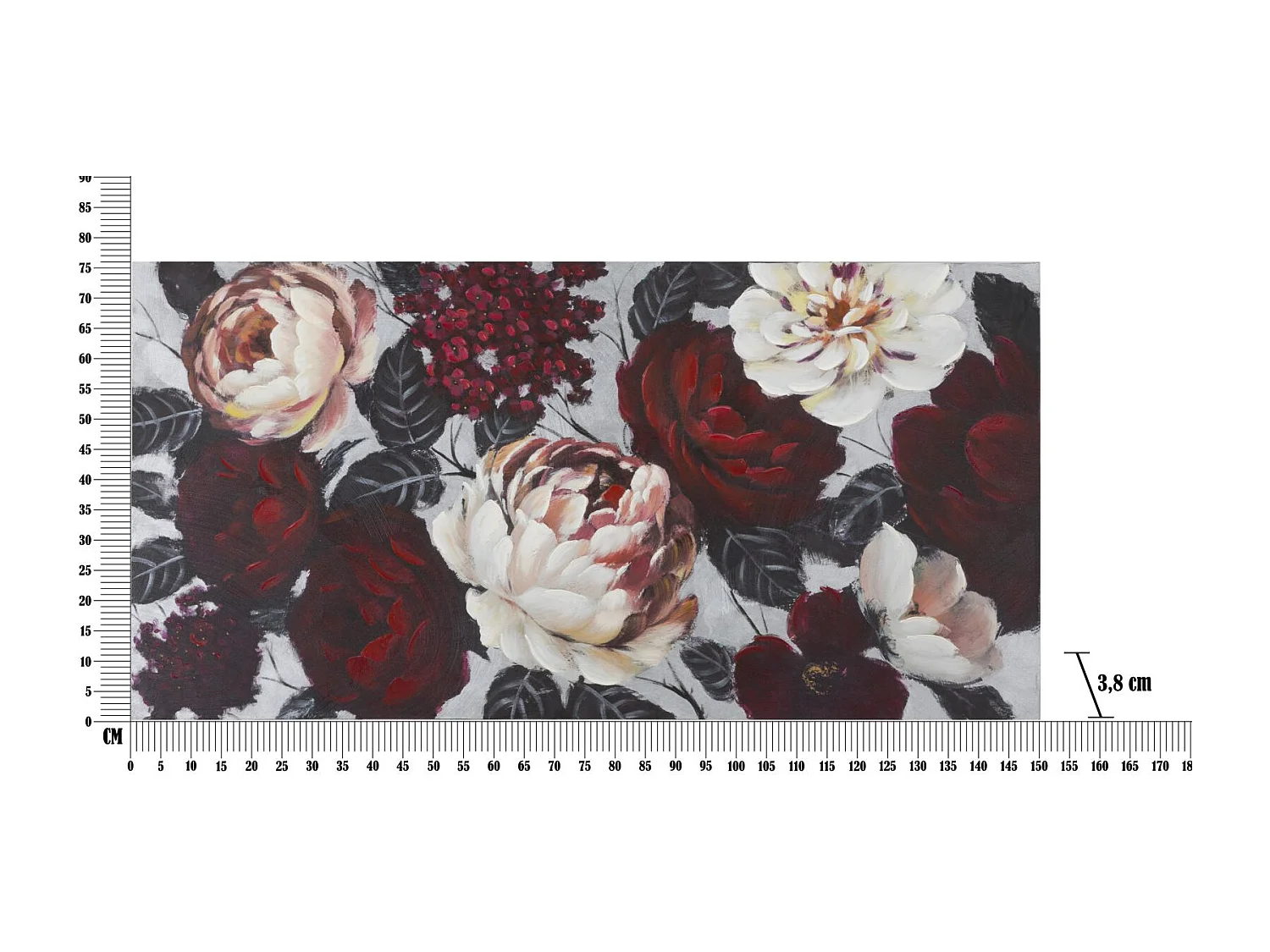 Dipinto su tela multicolore fiori cm 150x3,8x76