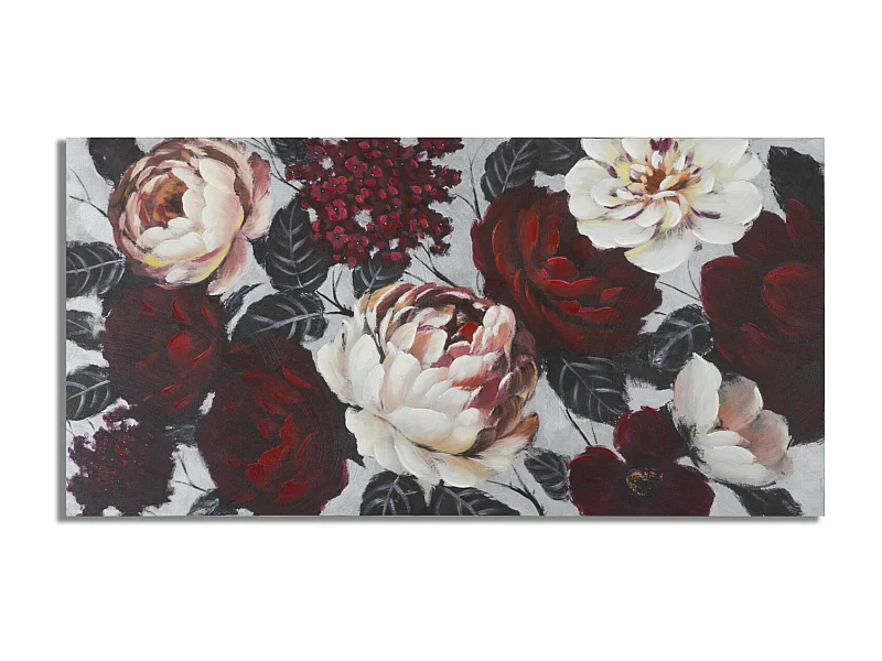 Schilderij op veelkleurig canvas met bloemen, 150x3,8x76 cm