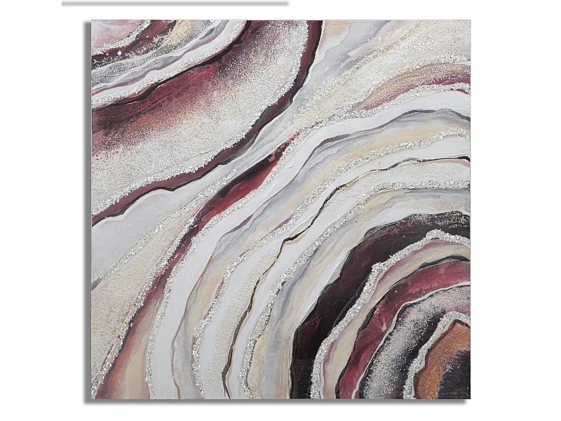 Dipinto su tela multicolore astratto cm 80x2,8x80