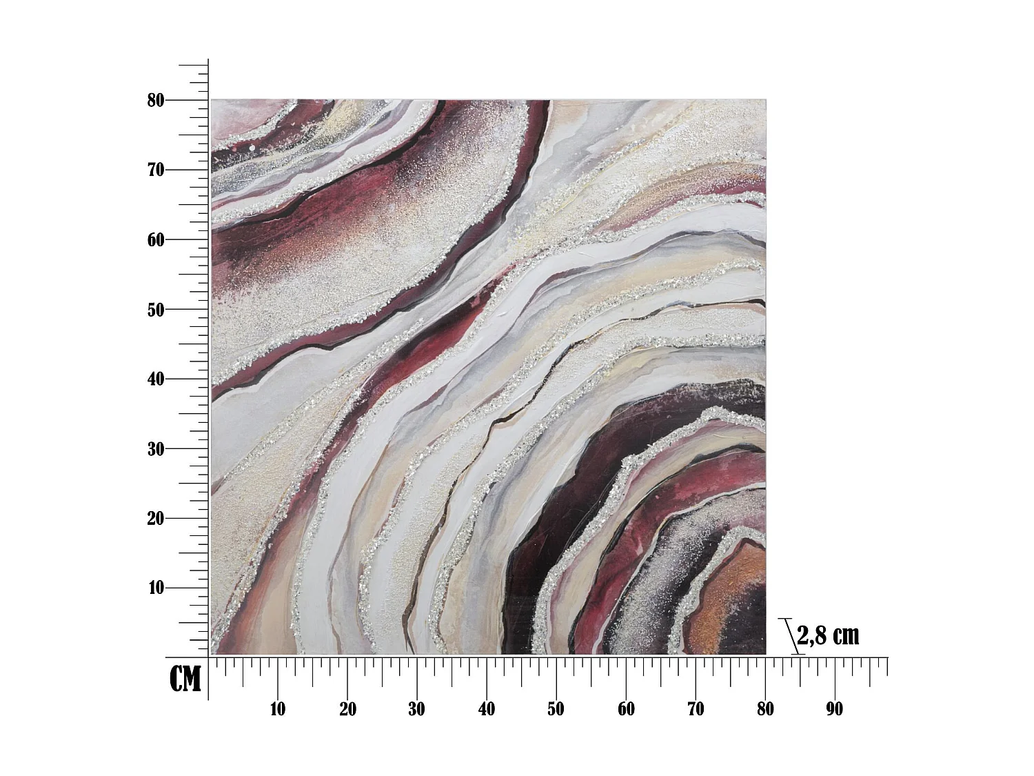 Toile Peinture Déco "Redy" 80x80cm Multicolore