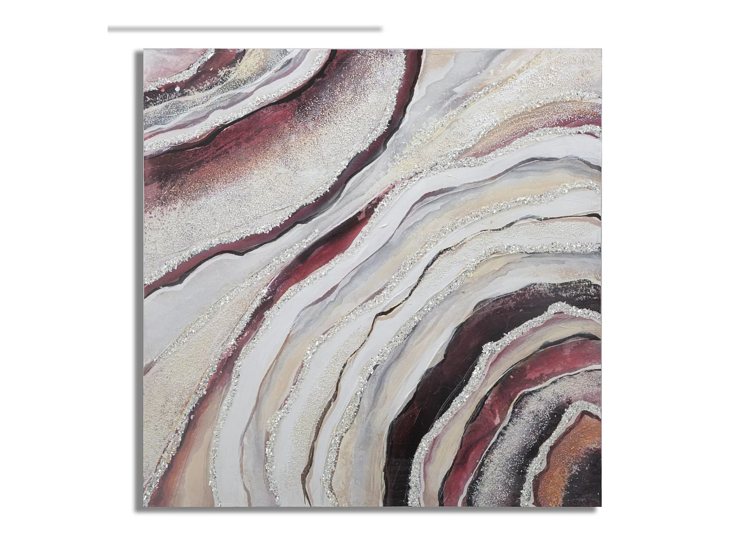 Dipinto su tela multicolore astratto cm 80x2,8x80