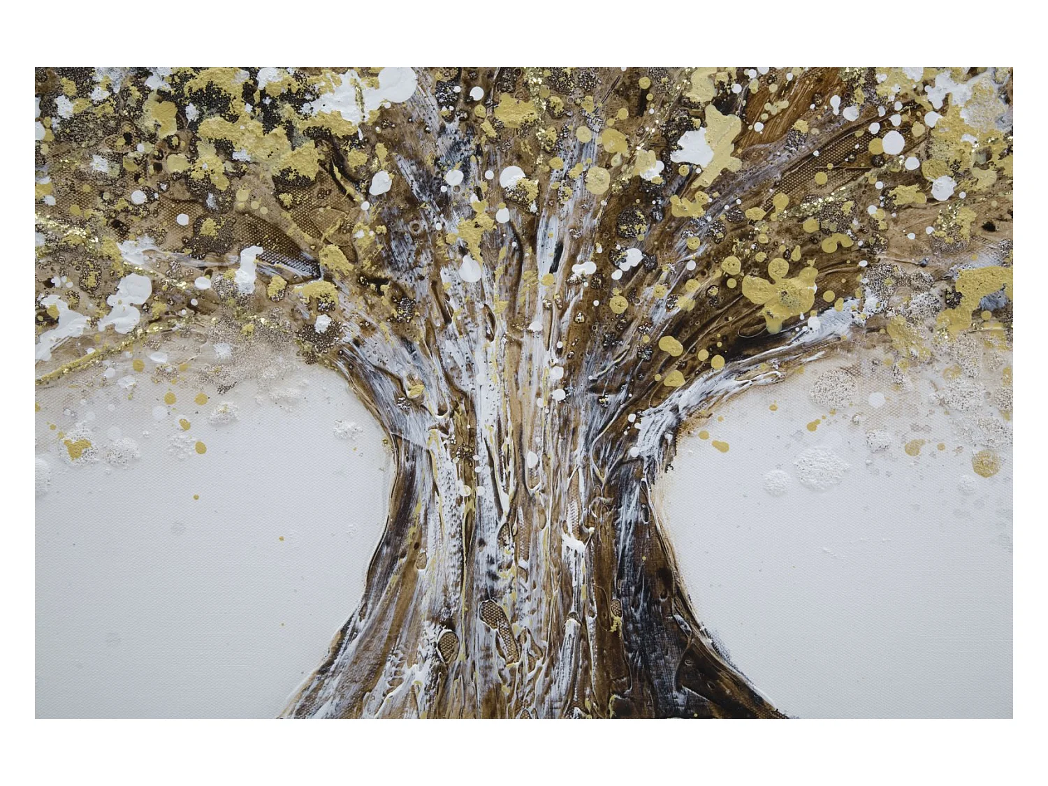 Dipinto su tela albero giallo cm 180x3,8x60