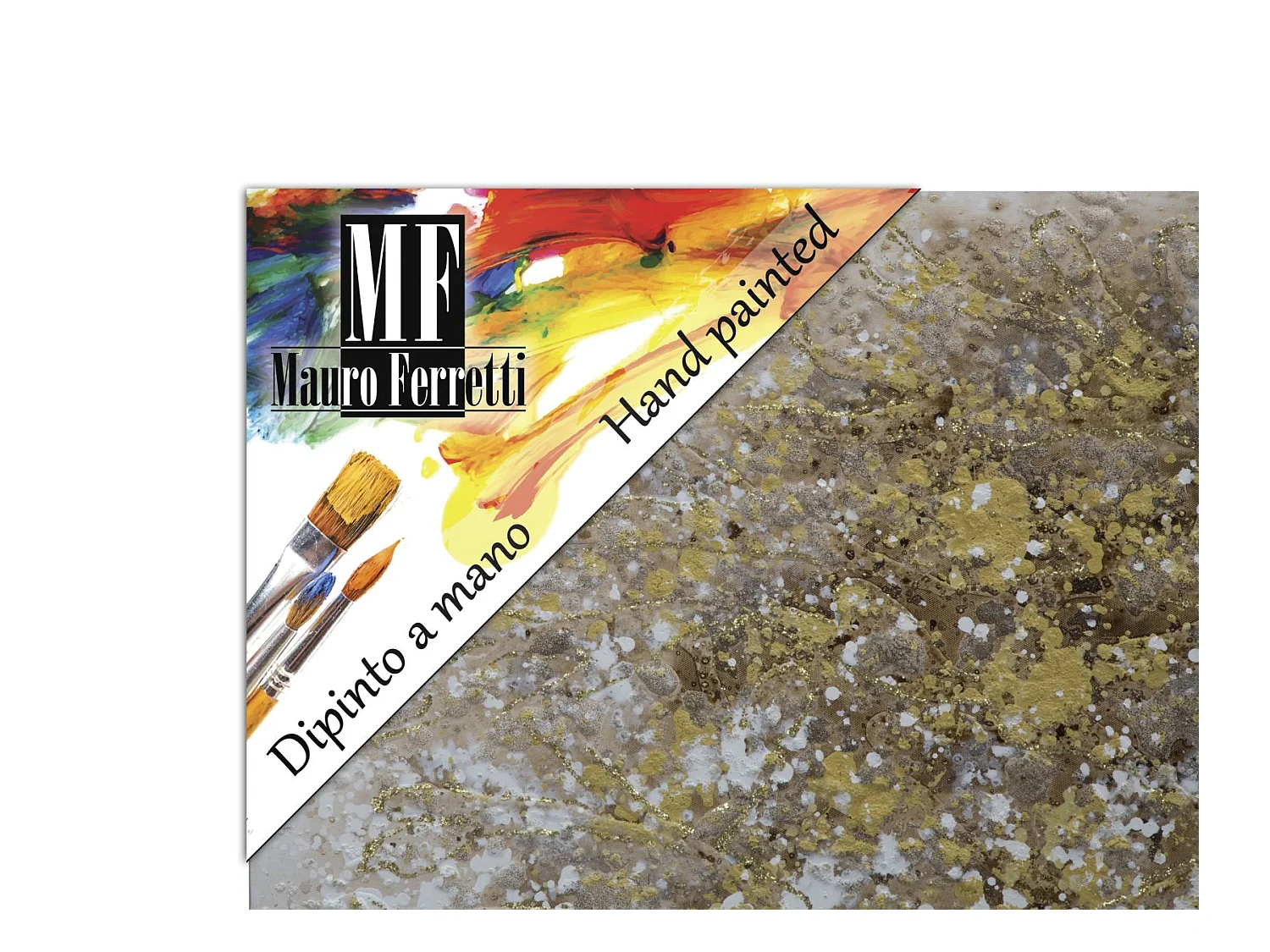 Dipinto su tela albero giallo cm 180x3,8x60