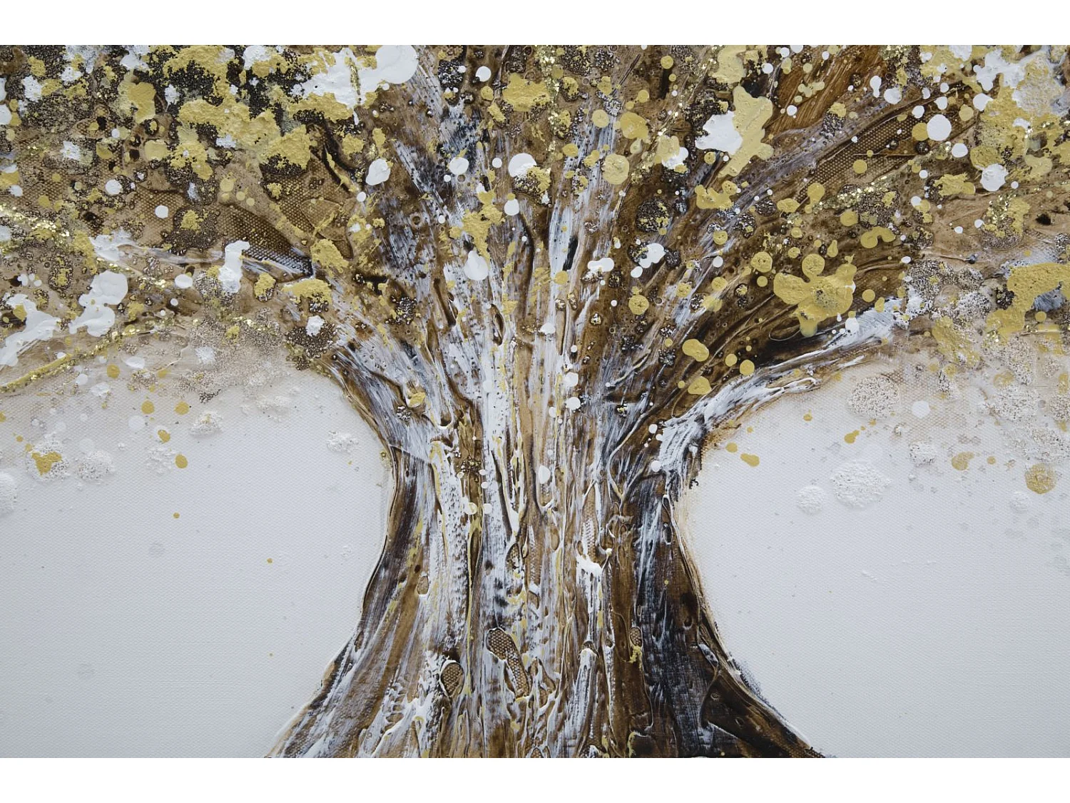 Dipinto su tela albero giallo cm 180x3,8x60