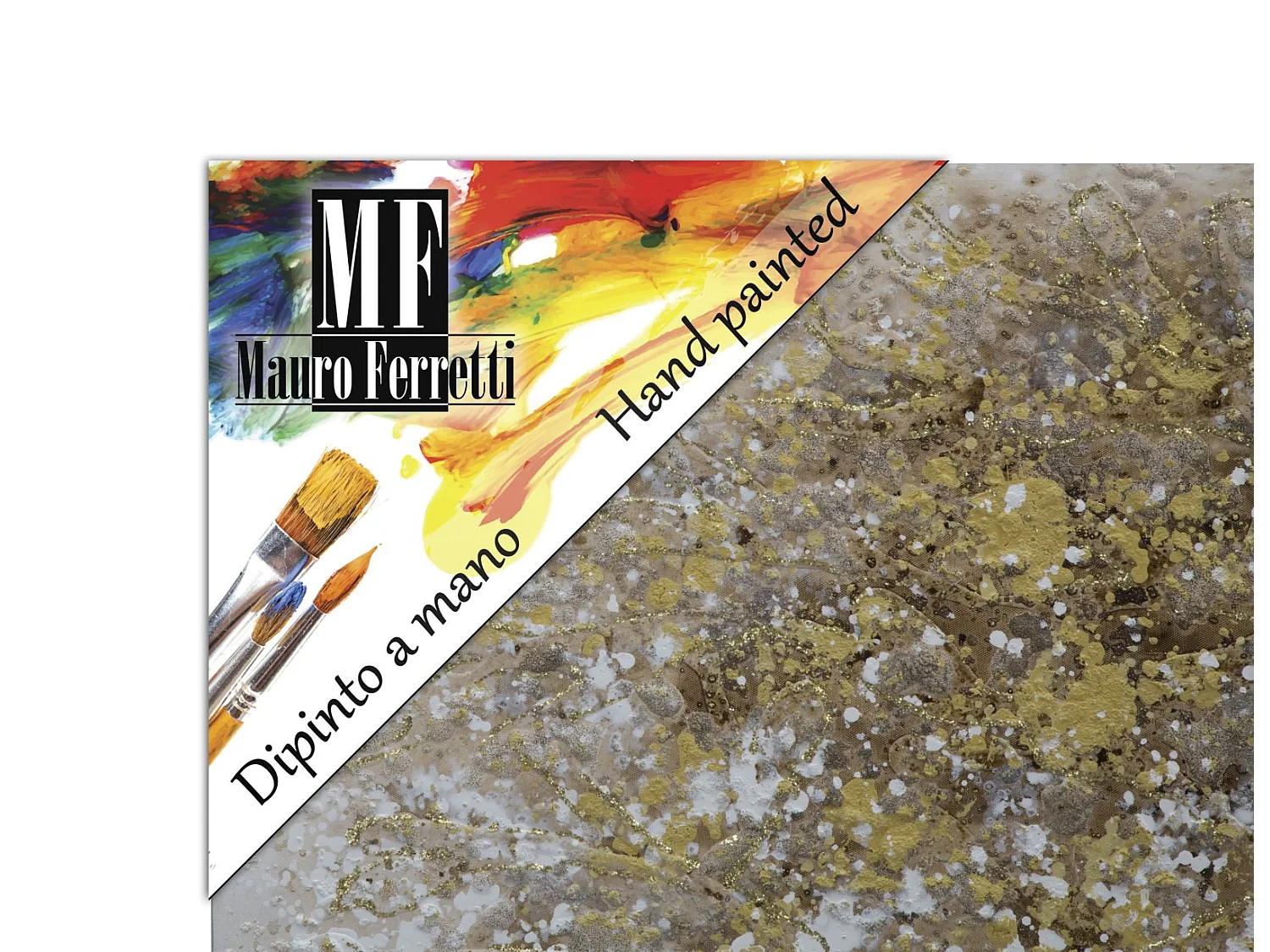 Dipinto su tela albero giallo cm 180x3,8x60