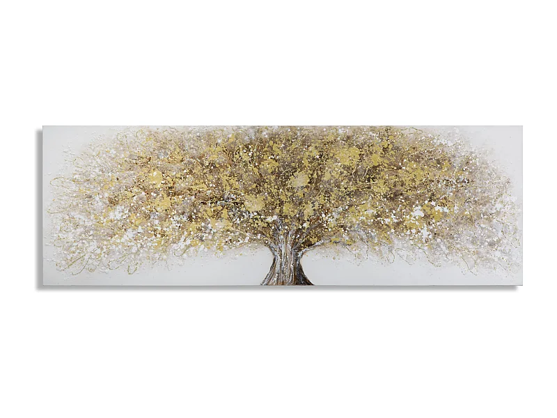 Tableau arbre jaune sur toile 180x3,8x60 cm