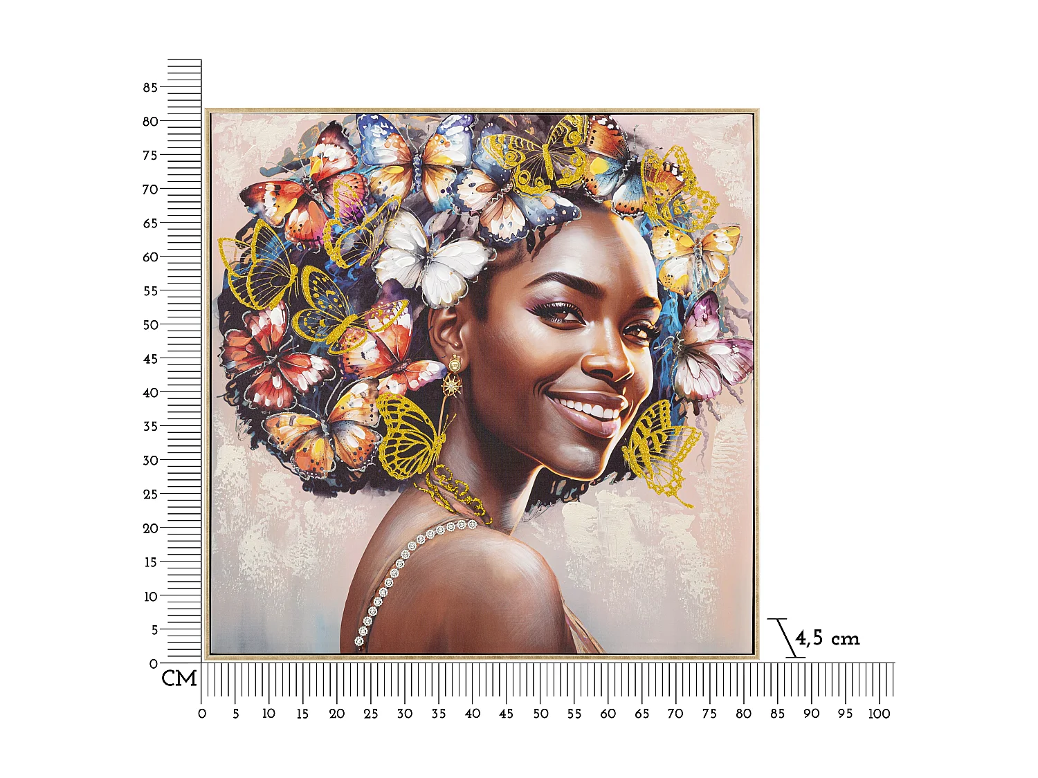 Tableau Déco "Metara" 82x82cm Multicolore