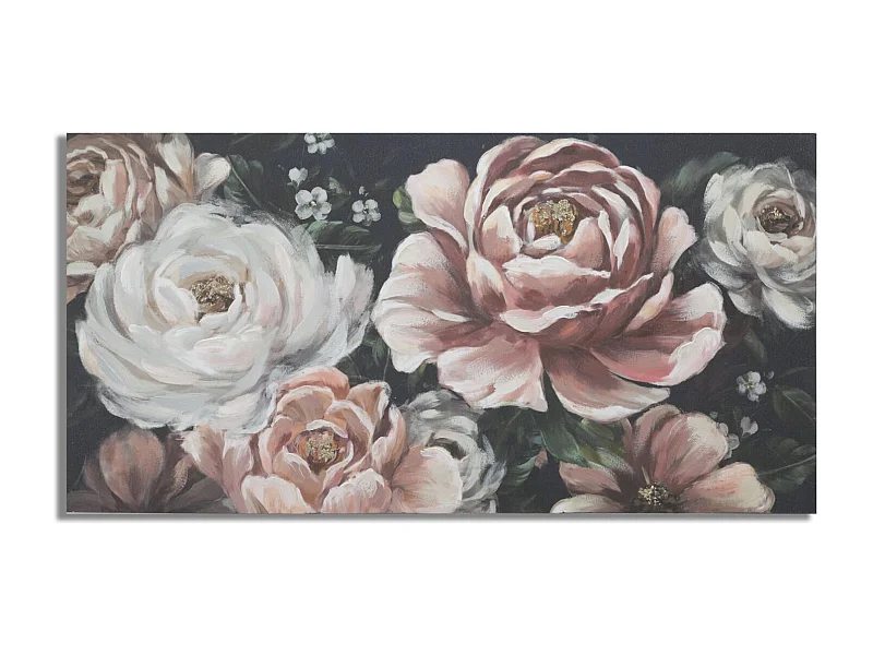 Dipinto su tela multicolore fiori cm 120x3,7x60