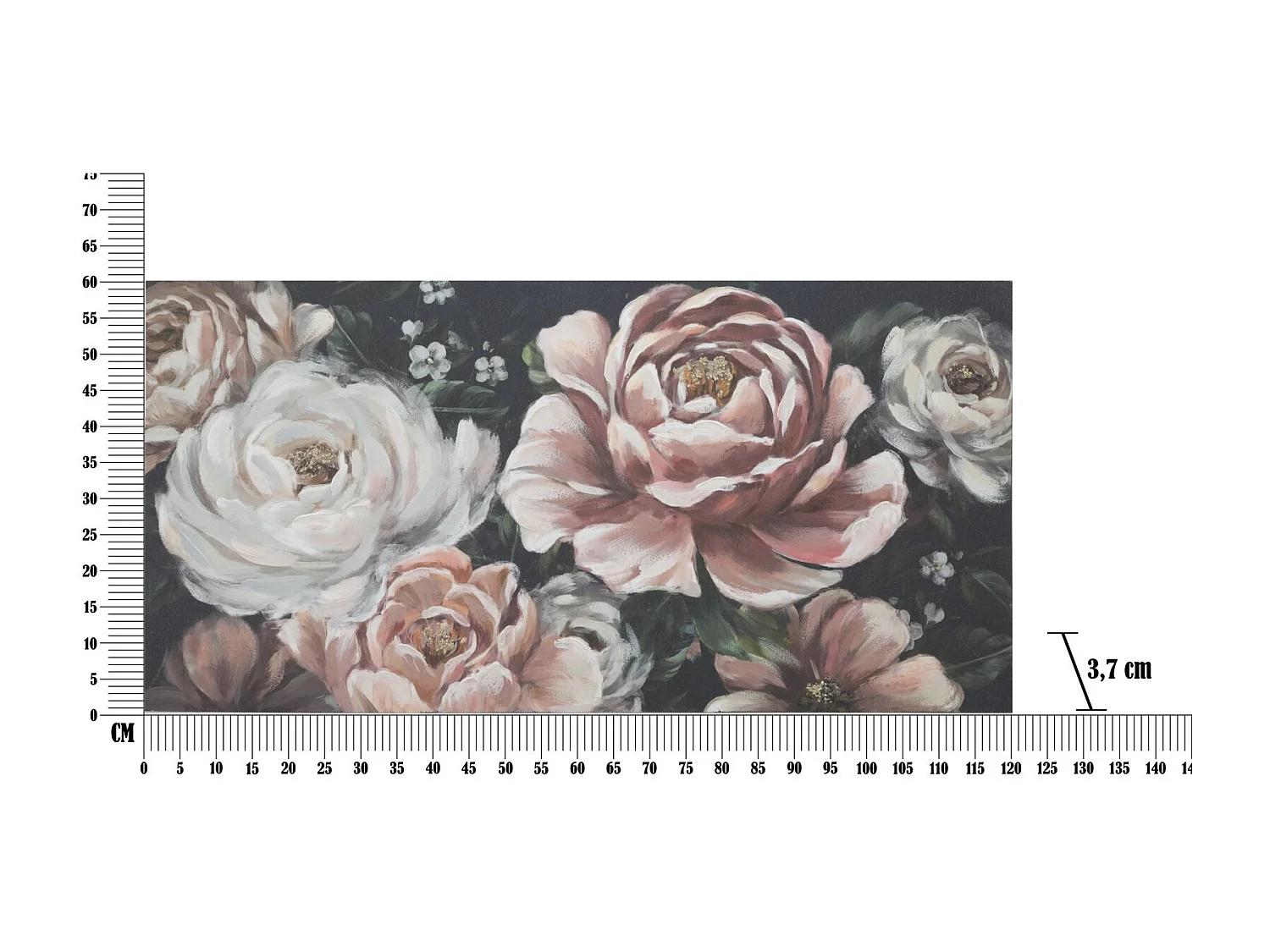 Peinture sur toile multicolore fleurs 120x3,7x60 cm