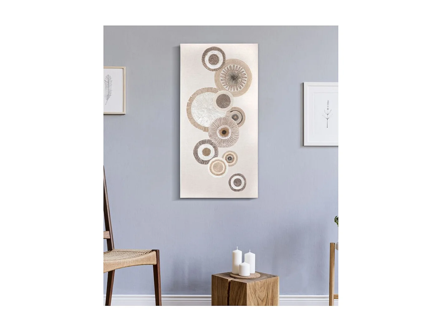 Toile Imprimée Déco "Circly" 50x100cm Marron