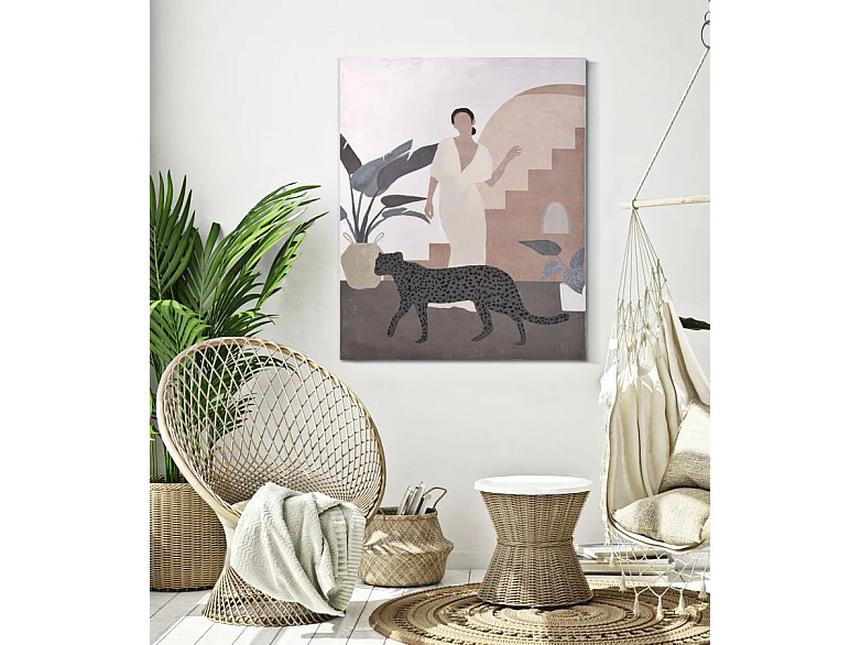 Peinture sur toile femme multicolore 80x3,7x100 cm